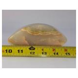 Hand-Carved Natural Green Onyx Sculptural – Abstract Banded Agate Decor.     3 lbs 11.7 oz / 1 kg 693 g.