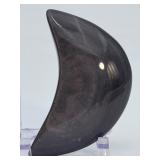 Large Silver Sheen Obsidian Moon – Protection & Grounding Crystal Altar Decor.   4.2 oz / 120 g