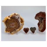 Rare Polished Petrified Wood Collection – 4-Piece Decorative Set.   15.2 oz / 433 g.