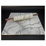 Professional Marble Pastry Set: 10" Rolling Pin & Matching 16x20 Pastry Board