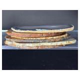 Set of 6 Premium Polished Agate Slices – Natural Banded Geode Slabs.   1 lb 6.9 oz / 650 g.