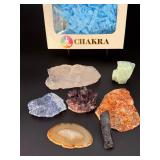 7-Piece Raw Chakra Crystal Healing Set – Natural Rough Gemstones with Box.   1 lb 4.8 oz / 590 g.