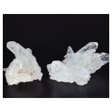 Pristine Arkansas Clear Quartz Crystal Cluster Set (2 Specimens).   2.6 oz / 75 g.