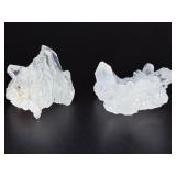 Pristine Arkansas Clear Quartz Crystal Cluster Set (2 Specimens).   2.6 oz / 75 g.