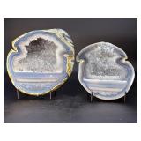 Stunning Las Choyas "Coconut" Geode Polished Matching Pair.   6 lbs 3.7 oz / 2.828 kg.