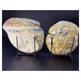 Stunning Las Choyas "Coconut" Geode Polished Matching Pair.   6 lbs 3.7 oz / 2.828 kg.