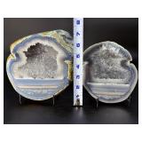 Stunning Las Choyas "Coconut" Geode Polished Matching Pair.   6 lbs 3.7 oz / 2.828 kg.