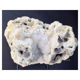 Natural Druzy Quartz Geode Cluster on Lace Agate Matrix