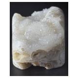 Druzy Quartz Geode Specimen with Banded Agate Base.   4 oz / 115 g.