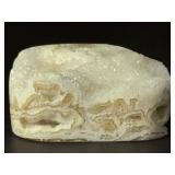 Druzy Quartz Geode Specimen with Banded Agate Base.   4 oz / 115 g.