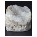 Druzy Quartz Geode Specimen with Banded Agate Base.   4 oz / 115 g.