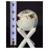 Rare Druzy Pink Lace Agate Sphere – Natural Stalactitic Geode Vug – Indonesian Specimen.  1lb .5 oz / 468 g.