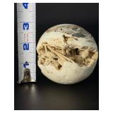 Rare Druzy Pink Lace Agate Sphere – Natural Stalactitic Geode Vug – Indonesian Specimen.  1lb .5 oz / 468 g.