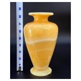 Vintage Hand-Carved Egyptian Alabaster Vase – Golden Butterscotch Calcite.      4 lbs 1.1 oz / 1.847 kg