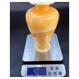 Vintage Hand-Carved Egyptian Alabaster Vase – Golden Butterscotch Calcite.      4 lbs 1.1 oz / 1.847 kg
