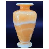 Vintage Hand-Carved Egyptian Alabaster Vase – Golden Butterscotch Calcite.      4 lbs 1.1 oz / 1.847 kg