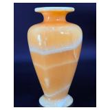 Vintage Hand-Carved Egyptian Alabaster Vase – Golden Butterscotch Calcite.      4 lbs 1.1 oz / 1.847 kg