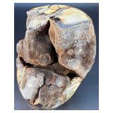 Museum-Grade Septarian "Dragon Egg" Geode with Black Calcite Druzy Pocket - 100% Natural Madagascar Specimen.   5 lbs 4.7 oz / 2.402kg.