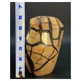 Museum-Grade Septarian "Dragon Egg" Geode with Black Calcite Druzy Pocket - 100% Natural Madagascar Specimen.   5 lbs 4.7 oz / 2.402kg.