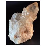 Natural Clear Quartz Crystal Cluster Specimen - Large Primary Point & Rainbow Inclusions.     1 lb 13.3 oz / 831 g.