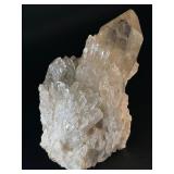 Natural Clear Quartz Crystal Cluster Specimen - Large Primary Point & Rainbow Inclusions.     1 lb 13.3 oz / 831 g.