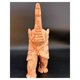 Hand-Carved Pink Marble Elephant Figurine - Trunk Up for Good Luck.   9 lbs 9.6 oz / 4.355 kg.