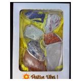 Natural Rough Crystal Set - Positive Vibes Collection - 7 Raw Stones for Healing & Meditation.   1 lb 5.7 oz / 618 g.