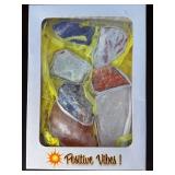 Natural Rough Crystal Set - Positive Vibes Collection - 7 Raw Stones for Healing & Meditation.   1 lb 5.7 oz / 618 g.
