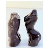 Stunning Hand-Carved Obsidian Torso Sculptures - Male & Female Set.   5.2 oz / 149 g.