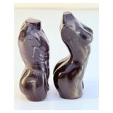 Stunning Hand-Carved Obsidian Torso Sculptures - Male & Female Set.   5.2 oz / 149 g.