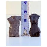 Stunning Hand-Carved Obsidian Torso Sculptures - Male & Female Set.   5.2 oz / 149 g.