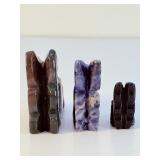 Set of 3 Hand-Carved Gemstone Butterfly Fairies – Sodalite, Moss Agate & Amethyst.   4 oz / 116 g.