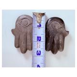 Hand-Carved Silver & Golden Sheen Obsidian Hamsa Pair.   3.2 oz / 93 g.