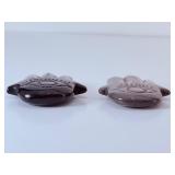 Hand-Carved Silver & Golden Sheen Obsidian Hamsa Pair.   3.2 oz / 93 g.