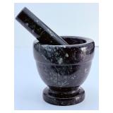 Elegant Hand-Carved Green Marble Mortar & Pestle.   2 lbs 15.3 oz / 1 kg 342 g.
