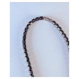 Elegant Monochrome Jewelry Set: Faceted Quartz Statement Piece & Sleek Hematite Strand