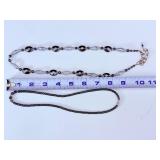 Elegant Monochrome Jewelry Set: Faceted Quartz Statement Piece & Sleek Hematite Strand