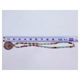 Handcrafted Turritella Agate Fossil & Mixed Gemstone Beaded Pendant Necklace