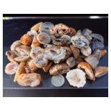 Bulk Lot of Natural Oco Agate Geodes - Sparkling Druzy Centers.   1 lb 9.8 oz / 732 g.