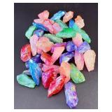 Bulk Lot of Raw Rainbow Aura Quartz – Iridescent Titanium Coated Crystals.    1 lb .2 oz / 462 g.