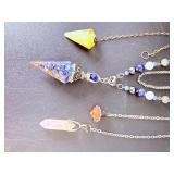 Set of 3 Metaphysical Crystal Pendulums & Necklace
