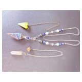 Set of 3 Metaphysical Crystal Pendulums & Necklace