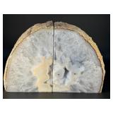 Large Brazilian Agate Geode Bookends – Polished Natural Crystal Specimen (Pair).   7 lbs 3.2 oz / 3 kg 269 g.
