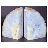 Large Brazilian Agate Geode Bookends – Polished Natural Crystal Specimen (Pair).   7 lbs 3.2 oz / 3 kg 269 g.