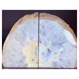Large Brazilian Agate Geode Bookends – Polished Natural Crystal Specimen (Pair).   7 lbs 3.2 oz / 3 kg 269 g.