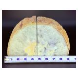 Large Brazilian Agate Geode Bookends – Polished Natural Crystal Specimen (Pair).   7 lbs 3.2 oz / 3 kg 269 g.