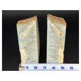 Large Brazilian Agate Geode Bookends – Polished Natural Crystal Specimen (Pair).   7 lbs 3.2 oz / 3 kg 269 g.