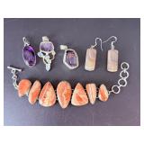 Stunning Gemstone Collection: Amethyst, Rhodochrosite & Banded Agate.   3.4 oz / 97 g.