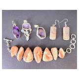 Stunning Gemstone Collection: Amethyst, Rhodochrosite & Banded Agate.   3.4 oz / 97 g.