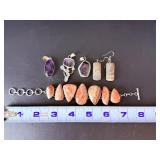 Stunning Gemstone Collection: Amethyst, Rhodochrosite & Banded Agate.   3.4 oz / 97 g.